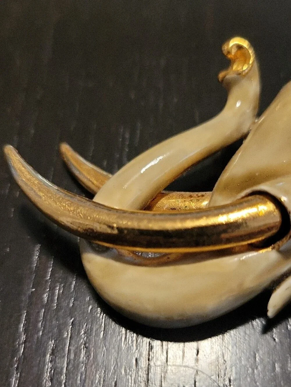 Vintage Elegant Grey and Gold Elephant Brooch - Women Jewelry Brooches